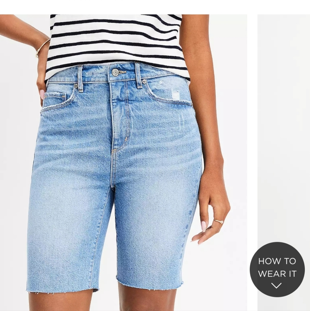 LOFT Light Blue Denim Bermuda Shorts